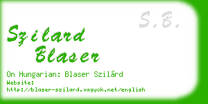 szilard blaser business card